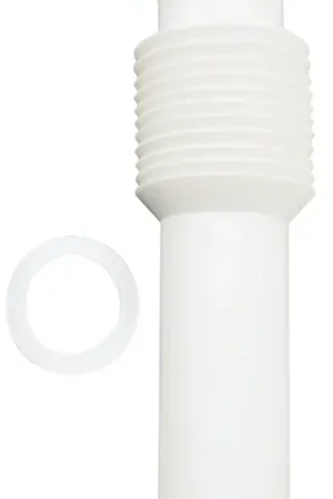 Luxury Plumb Pak PP812-1 Sink Tailpiece, 1-1/2 in, 12 in L, Slip-Joint, Plastic, White