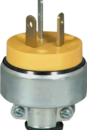 Today Only Eaton 2836-BOX Power Plug, 3-Pole, 30 A, 125 V, Screw, NEMA: NEMA 10-20P, Yellow