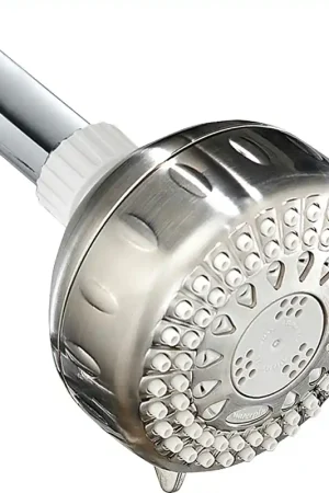 Waterpik PowerSpray+ Series TRS-529E Shower Head, Round, 1.8 gpm, 1/2 in Connection, NPT, 5-Spray Function, Plastic Markdown