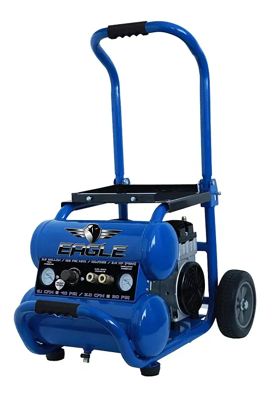 Express Delivery Eagle Silent Series EA-5000 Portable Air Compressor, Tool Only, 5.5 gal Tank, 1.5 hp, 115 VAC, 125 psi Pressure
