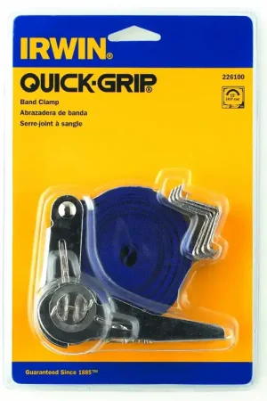 Irwin 226100 Band Clamp, 350 lb Clamping, 14 in Max Opening Size, 1 in D Throat, Nylon Body, Blue/Silver Body Best Seller