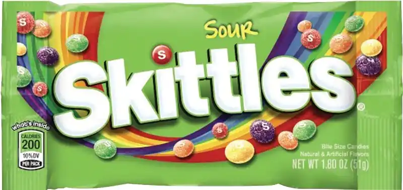 Last Chance Skittles SSKIT24 Candy, Assorted Fruits, Sour Flavor, 1.8 oz Bag, Pack of 24