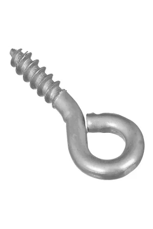 While Supplies Last National Hardware N118-471 Screw Eye, #212, 0.105 in Dia Wire, 0.44 in L Thread, 0.94 in OAL, 20 lb Working Load, Steel