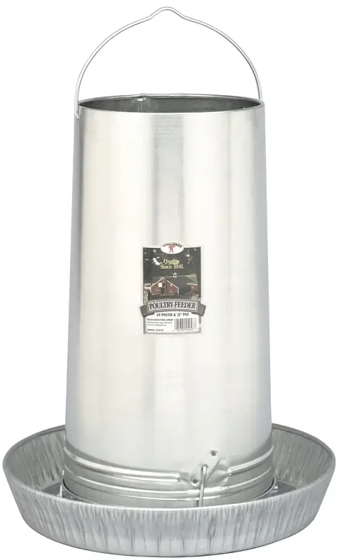 Little Giant 914273 Poultry Feeder, 40 lb Capacity, Rolled Edge, Galvanized Steel, Pack of 6 Professional Grade