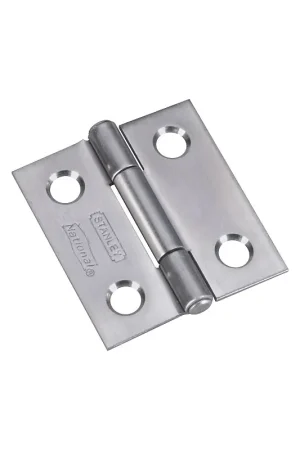 Affordable National Hardware N348-979 Narrow Hinge, 1-1/2 in W Frame Leaf, 0.045 in Thick Frame Leaf, Stainless Steel, 7 lb