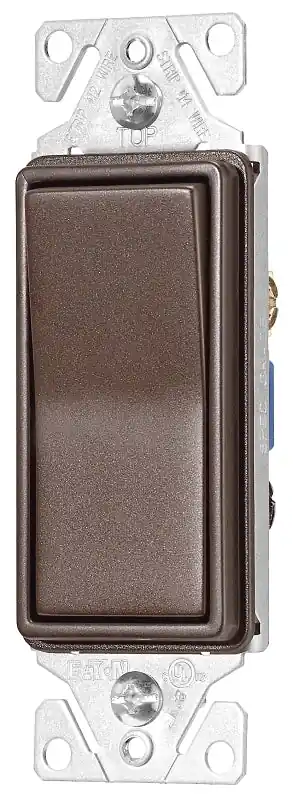 Eaton 7500 Series 7503RB-K-L Rocker Switch, 15 A, 120/277 V, 3-Way, Thermoplastic Housing Material, Oil-Rubbed Bronze, Pack of 4 Factory Price