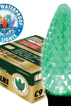 Flash Sale Holiday Bright Lights BU25-LEDFC9-TGR Light Bulb, 0.6 W, Intermediate (E17) Lamp Base, LED Lamp, Green Light