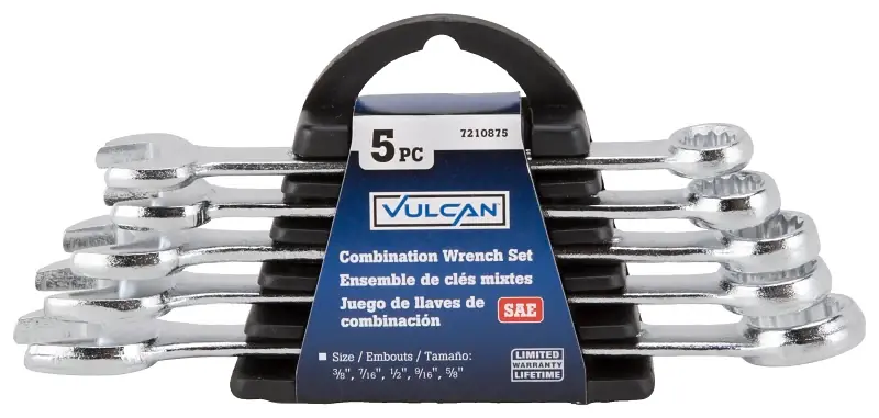 Vulcan JL16061 Combination Wrench Set, 5-Piece, Steel, Chrome, Silver Place Order