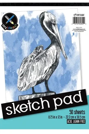 Top Flight 4807103 Sketch Pad, Drawing Sheet, 8-3/4 in L x 12 in W Sheet, 50-Sheet, Pack of 6 Price Drop