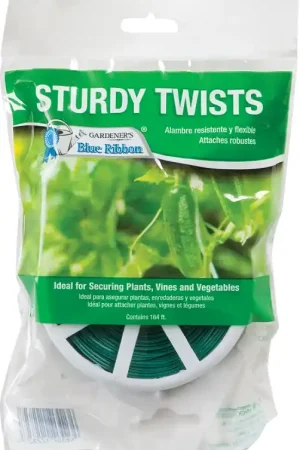 Gardener's Blue Ribbon T009B Sturdy Stretch Twist Tie with Cutter, 164 ft L, Plastic Popular
