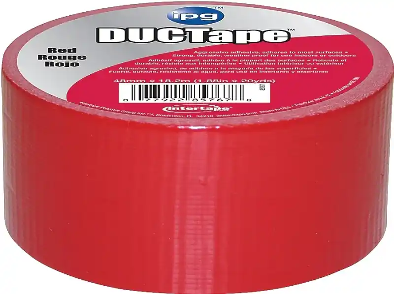 IPG 6720RED All-Purpose Duct Tape, 20 yd L, 1.88 in W, Polyethylene-Coated Cloth Backing, Red Place Order