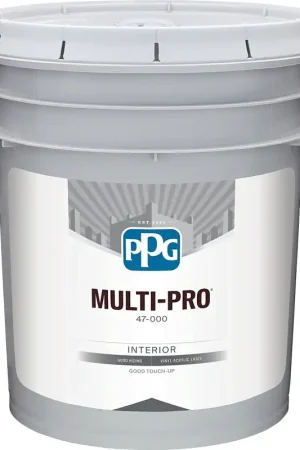 PPG MOPAKO PRO 47-510/05 Interior Paint, Semi-Gloss, White, 5 gal, 400 sq-ft Coverage Area Top Pick