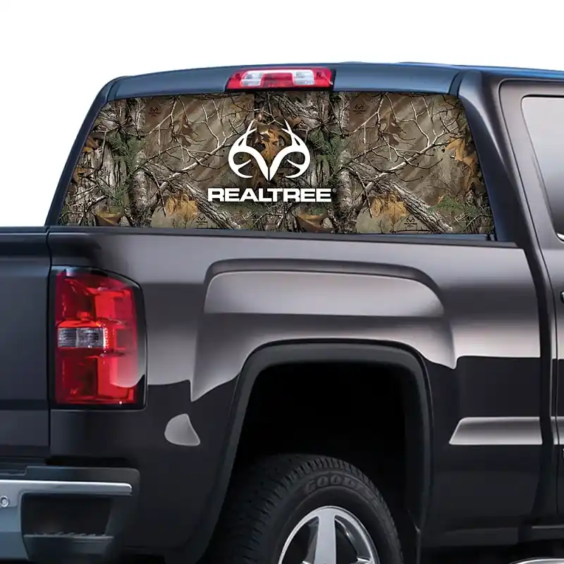 Brand New Realtree RT-WF-RL-XT Rear Window Decal, Realtree Logo with Realtree Xtra Camo, Vinyl Adhesive, Pack of 2
