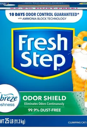 High Quality Fresh Step 30468 Scoopable Cat Litter, 25 lb, Blue/Gray/Green/White, Solid