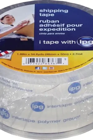 Time-Limited IPG 4367 Shipping Tape, 54.6 yd L, 1.88 in W, Polypropylene Backing, Clear