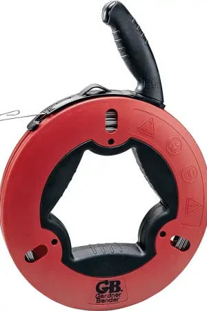 Buy Online Gardner Bender UpperHand Series FTS-125R Fish Tape, 1/8 in Tape, 125 ft L Tape, Carbon Steel Tape, Red Case