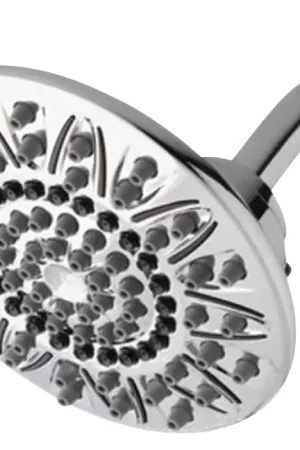 Waterpik ASR-733E Shower Head, Round, 1.8 gpm, 1/2 in Connection, 7-Spray Function, Plastic, Chrome, 7 in Dia Crafted