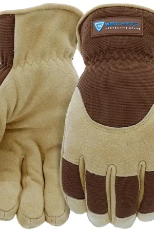 Big Sale Boss 91510-L Winter Gloves, L, Elastic Wrist Cuff, Deerskin Leather, Brown/Tan
