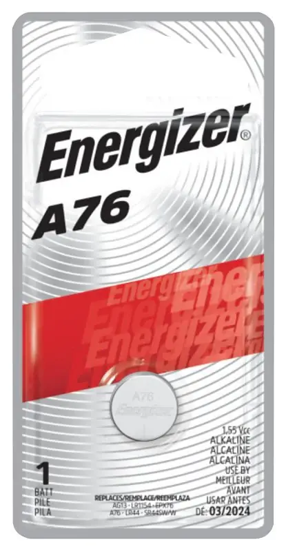 Energizer A76BPZ Battery, 1.5 V Battery, 118 mAh, A76 Battery, Alkaline, Manganese Dioxide Price Drop