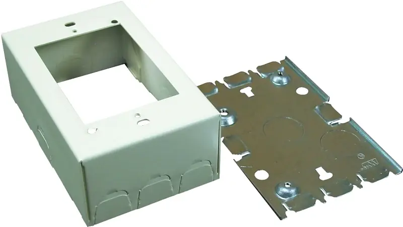 While Supplies Last Wiremold B35 Outlet Box, 0 -Knockout, Steel, Ivory, Wall Mounting