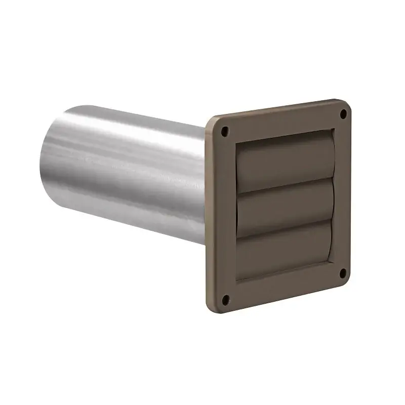 Lambro 267BS Louvered Vent, 4 in Dia, Plastic, Brown, Wall Installation Discount