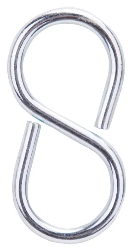Buy Today ProSource LR-374-PS S-Hook, 25 lb Working Load, 3.5 mm Dia Wire, Steel, Zinc, Pack of 20
