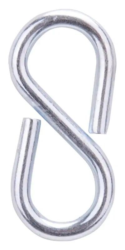 Express Delivery ProSource LR-377-PS S-Hook, 25 lb Working Load, 2.3 in Dia Wire, Steel, Zinc, Pack of 20