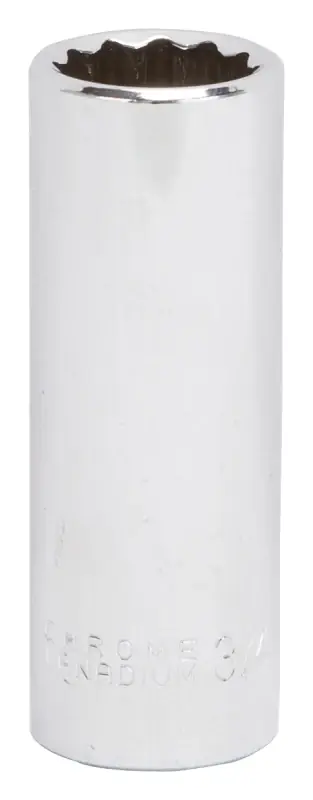 Hot Picks Vulcan MT6528525 Drive Socket, 3/4 in Socket, 1/2 in Drive, 12-Point, Chrome Vanadium Steel, Chrome