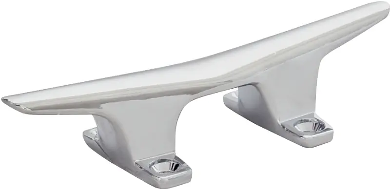 New Release US Hardware M-023C Hollow Base Cleat, 4-1/2 in, Die-Cast Zamak, Perma-Plate Chrome
