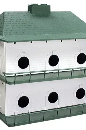 Cheap Heath PH-12 Bird House, 21 in W, 18 in H, Plastic, Green/White