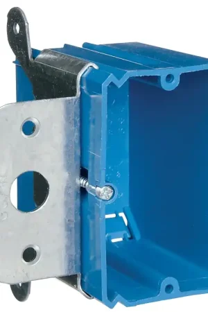 Carlon B121ADJ New Work Outlet Box, 21 cu-in, 1-Gang, PVC, Blue, Bracket Bargain