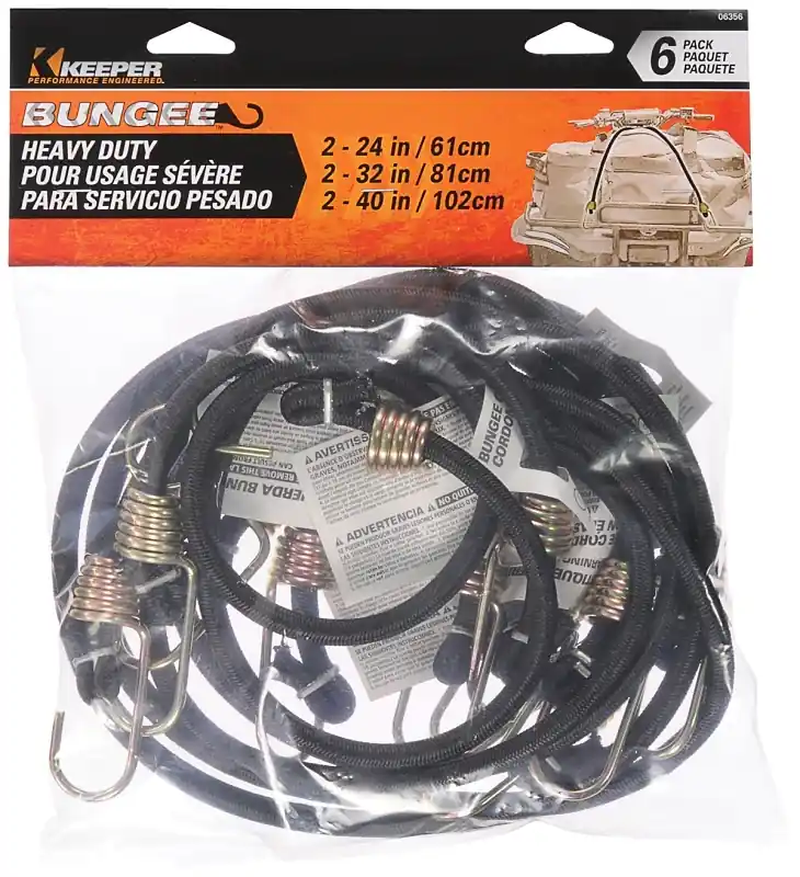 Keeper 06356 Bungee Cord, Rubber, Hook End, 6/PK Don't Miss Out