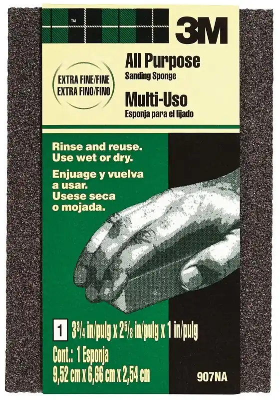 Shop Now 3M SandBlaster 907NA Sanding Sponge, 3-3/4 in L, 2-5/8 in W, Extra Fine, Fine