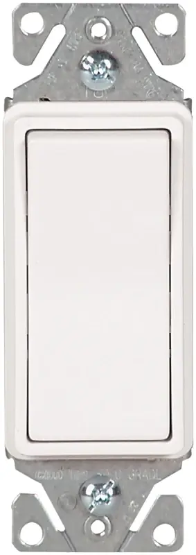 Weekend Sale Eaton Wiring Devices 7500 Series 7511W-BOX Rocker Switch, 15 A, 120/277 V, SPST, Lead Wire Terminal, White, 1-Pole