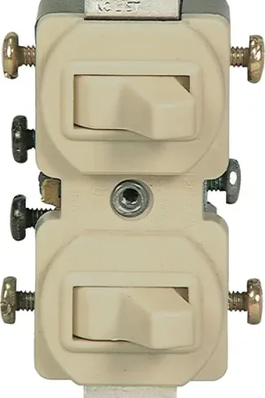 Best Choice Eaton Wiring Devices 276V-BOX Series Combination Toggle Switch, Ivory, 15 A, 120/277 V, Screw Terminal, -40 to 65 deg C