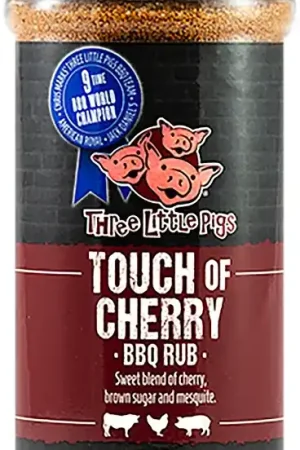 Limited Offer Three Little Pigs OW85131 Touch of Cherry BBQ Rub, 16 oz