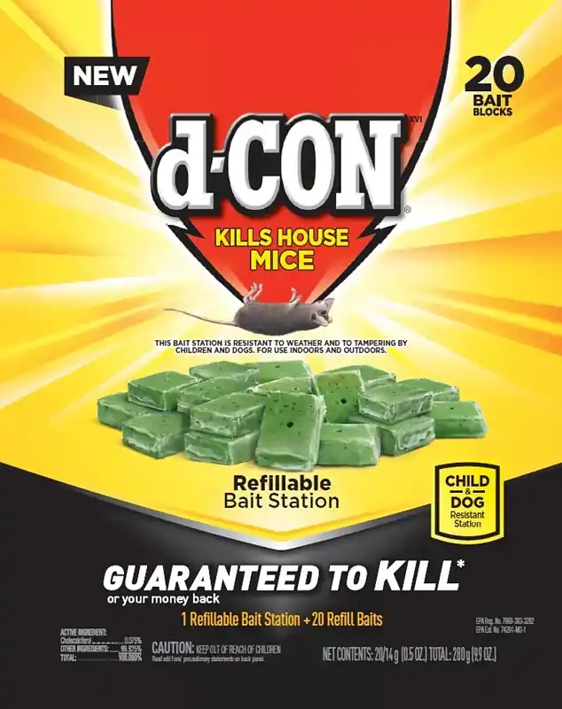 Luxury d-CON 98345 Refillable Bait Station, Sweetish Faint, Solid