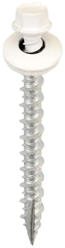 Acorn SW-MW1425W250 Screw, #14 Thread, 2-1/2 in L, High-Low Thread, Hex Drive, 250/BAG, White Final Sale