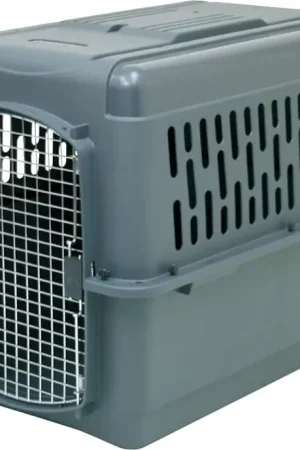 Aspenpet Pet Porter 21183 Pet Carrier, 36 in W, 25 in D, 27 in H, Plastic, Black/Dark Gray, Chrome Hassle-Free Returns