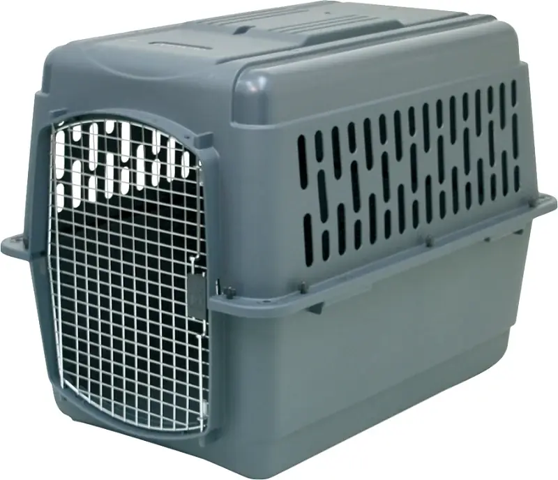 Aspenpet Pet Porter 21183 Pet Carrier, 36 in W, 25 in D, 27 in H, Plastic, Black/Dark Gray, Chrome Hassle-Free Returns