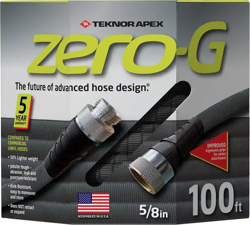 Apex 4001-100 Zero-G Garden Hose, 5/8 in, 100 ft L, Coupling, Fiber, Gray Clearance