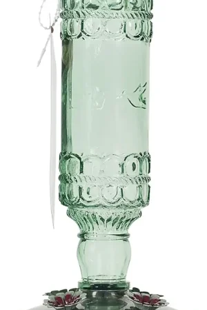 Same Day Shipping Perky-Pet 8108-2 Bird Feeder, Antique Bottle, 10 oz, 4-Port/Perch, Glass/Metal, Green, 10 in H, Pack of 2