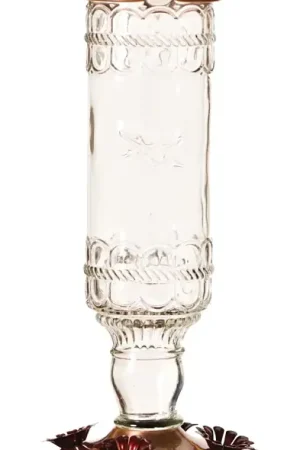 Instant Buy Perky-Pet 8107-2 Bird Feeder, Antique Bottle, 10 oz, 4-Port/Perch, Glass/Metal, Clear/Copper, 10.1 in H, Pack of 2