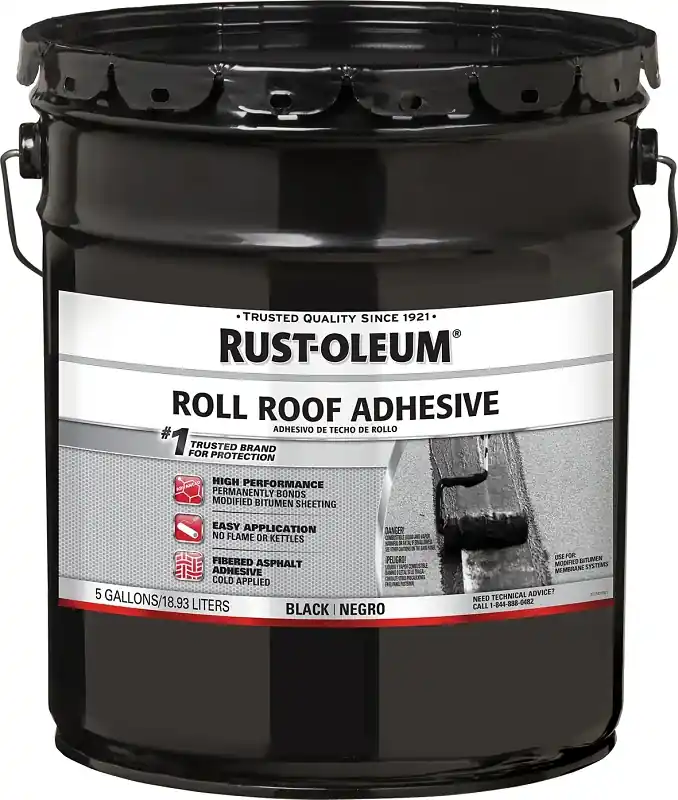 Rust-Oleum 347432 Roll Roofing Adhesive, Black, Liquid, 4.75 gal Express Delivery