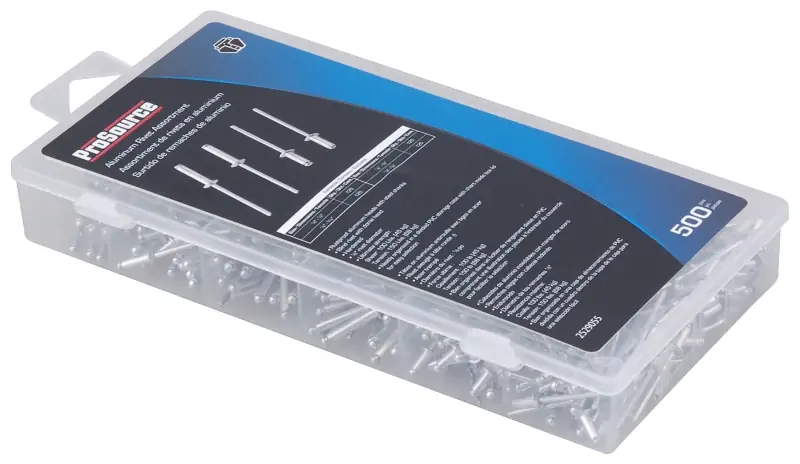 Buy Direct ProSource 61400 Rivet Assortment, Aluminum/Steel, Zinc, 500-Piece