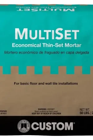 Budget Custom MSMW50 Thinset Mortar, White, Powder, 50 lb, Bag