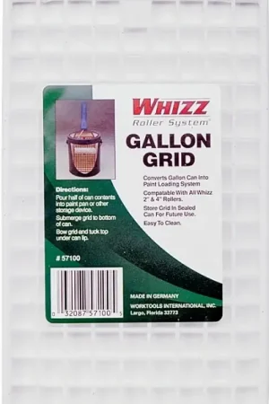 Get Yours Whizz 57100 Bucket Grid, Plastic, White, For: Whizz 2 in and 4 in Rollers, 1 gal Can, Pack of 10