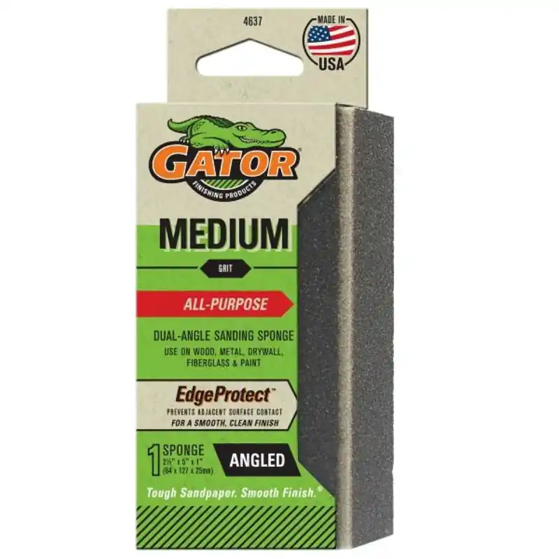 Super Sale Gator 4637 Sanding Sponge, 5 in L, 2-1/2 in W, Medium, Aluminum Oxide Abrasive