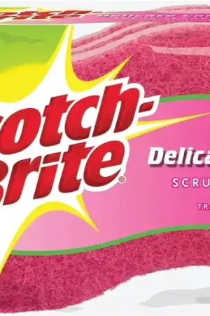 Buy Online Scotch-Brite DD-3 Scrub Sponge, 4.4 in L, 2.6 in W, 0.8 in Thick, Cellulose, Pink
