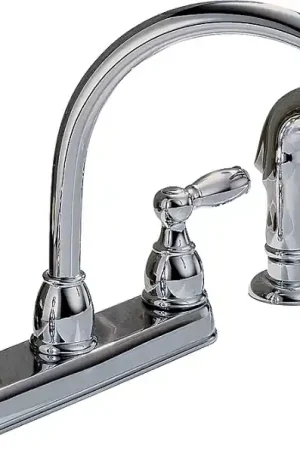 Delta Peerless Claymore Series P299575LF Kitchen Faucet, 1.8 gpm, 2-Handle, Chrome-Plated, Deck, Lever Handle Reduced Price